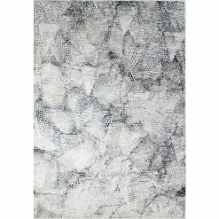 Cambridge Ivory/Blue 5 ft. x 8 ft. (5' x 7'6") Abstract Transitional Area Rug by BASHIAN