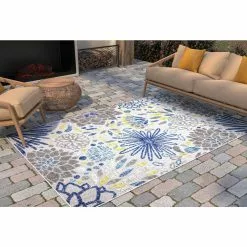 Veranda Ivory/Blue 2.6 ft. x 8 ft. Floral Transitional Area Rug by BASHIAN 11 Veranda Ivory/Blue 2.6 ft. x 8 ft. Floral Transitional Area Rug by BASHIAN -BASHIAN Shop ivory blue bashian outdoor rugs 649652304465 31 1000