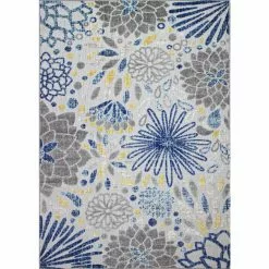 Veranda Ivory/Blue 2.6 ft. x 8 ft. Floral Transitional Area Rug by BASHIAN