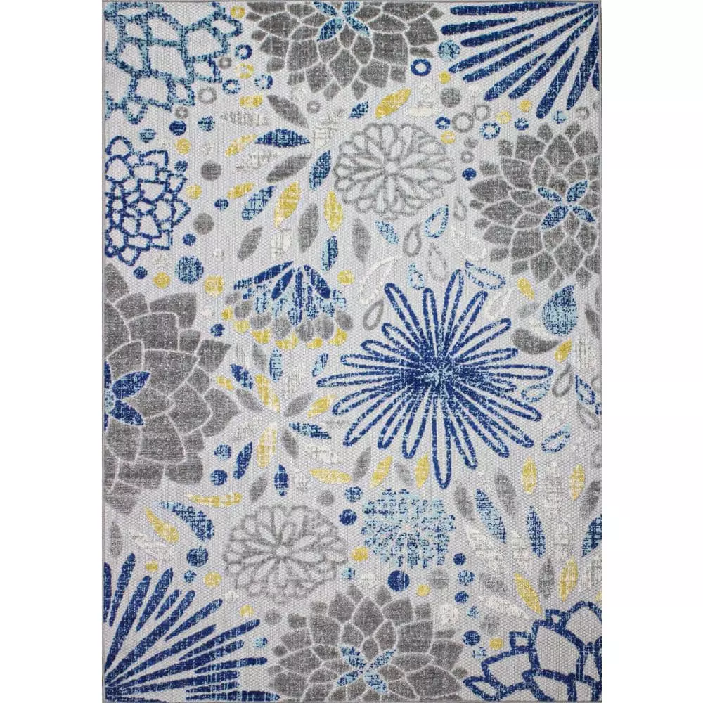 Veranda Ivory/Blue 2.6 ft. x 8 ft. Floral Transitional Area Rug by BASHIAN 1 Veranda Ivory/Blue 2.6 ft. x 8 ft. Floral Transitional Area Rug by BASHIAN