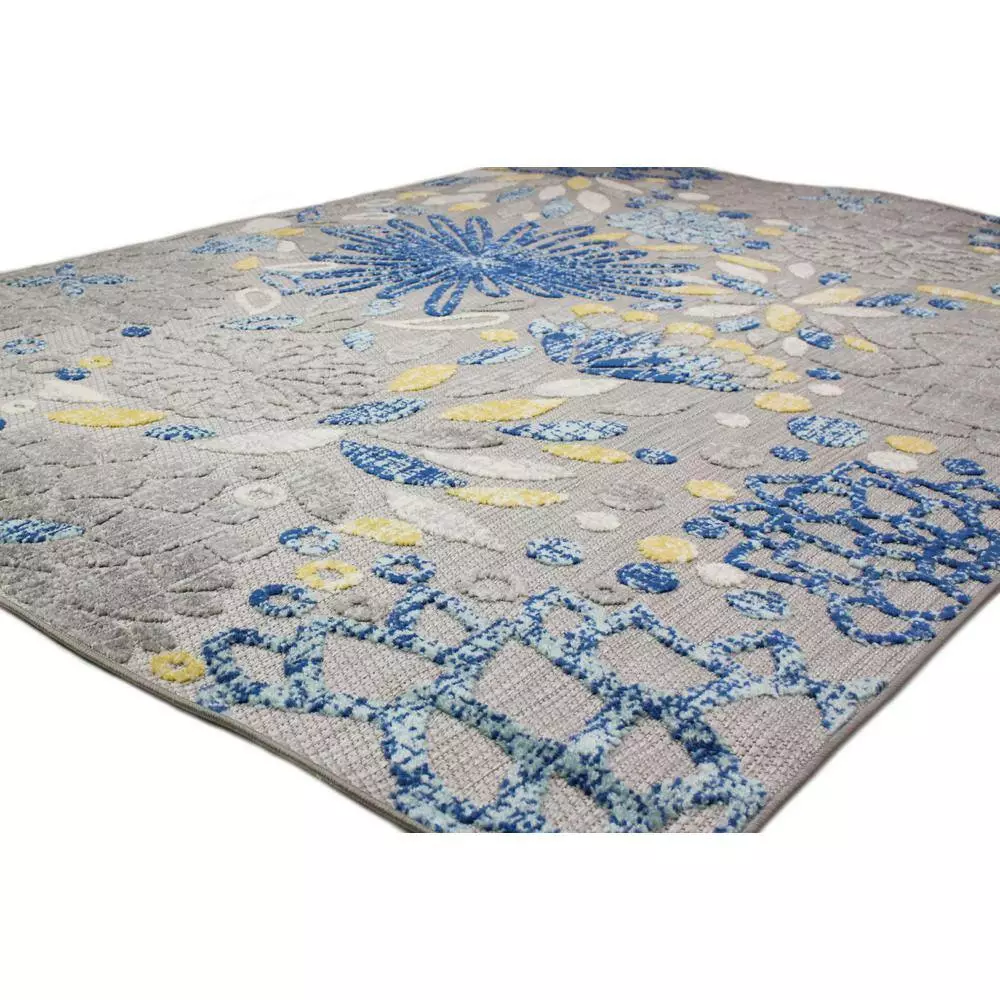 Veranda Ivory/Blue 2.6 ft. x 8 ft. Floral Transitional Area Rug by BASHIAN 2 Veranda Ivory/Blue 2.6 ft. x 8 ft. Floral Transitional Area Rug by BASHIAN - Image 2