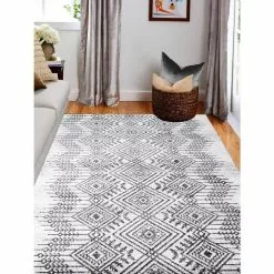 Tangier Ivory/Charcoal 4 ft. x 6 ft. (3 ft. 6 in. x 5 ft. 6 in.) Geometric Contemporary Accent Rug by BASHIAN -BASHIAN Shop ivory charcoal bashian area rugs 649652307893 31 1000