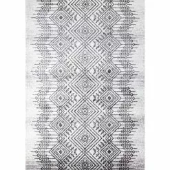 Tangier Ivory/Charcoal 4 ft. x 6 ft. (3 ft. 6 in. x 5 ft. 6 in.) Geometric Contemporary Accent Rug by BASHIAN