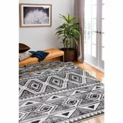 Tangier Ivory/Charcoal 8 ft. x 10 ft. (7 ft. 6 in. x 9 ft. 6 in.) Geometric Contemporary Area Rug by BASHIAN -BASHIAN Shop ivory charcoal bashian area rugs 649652307961 31 1000