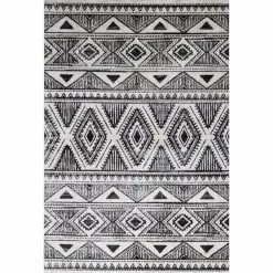 Tangier Ivory/Charcoal 8 ft. x 10 ft. (7 ft. 6 in. x 9 ft. 6 in.) Geometric Contemporary Area Rug by BASHIAN