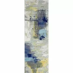Everek Ivory/Grey 3 ft. x 8 ft. (2'6" x 8') Abstract Transitional Runner Rug by BASHIAN