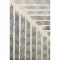 Greenwich Ivory/Grey 8 ft. x 10 ft. (7'9" x 9'9") Striped Contemporary Area Rug by BASHIAN
