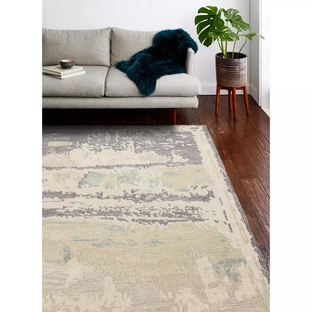 Norwalk Ivory/Grey 5 ft. x 8 ft. (5 ft. x 7 ft. 6 in.) Abstract Contemporary Area Rug by BASHIAN 6 Norwalk Ivory/Grey 5 ft. x 8 ft. (5 ft. x 7 ft. 6 in.) Abstract Contemporary Area Rug by BASHIAN - Image 6