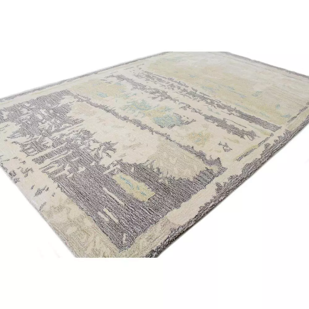Norwalk Ivory/Grey 5 ft. x 8 ft. (5 ft. x 7 ft. 6 in.) Abstract Contemporary Area Rug by BASHIAN 2 Norwalk Ivory/Grey 5 ft. x 8 ft. (5 ft. x 7 ft. 6 in.) Abstract Contemporary Area Rug by BASHIAN - Image 2