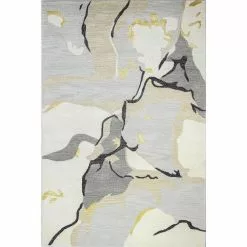 Greenwich Ivory/Grey 9 ft. x 12 ft. (8'6" x 11'6") Abstract Contemporary Area Rug by BASHIAN