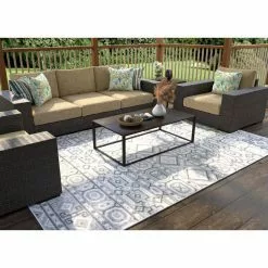 Veranda Ivory/Grey 2.6 ft. x 8 ft. Geometric Transitional Area Rug by BASHIAN -BASHIAN Shop ivory grey bashian outdoor rugs 649652304557 31 1000
