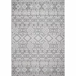 Veranda Ivory/Grey 2.6 ft. x 8 ft. Geometric Transitional Area Rug by BASHIAN