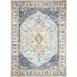 Sorrento Ivory/Navy 9 ft. x 12 ft. (8'6" x 11'6") Geometric Transitional Area Rug by BASHIAN