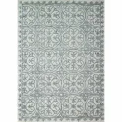 Verona Ivory/Slate 5 ft. x 8 ft. (5 ft. x 7 ft. 6 in.) Geometric Transitional Area Rug by BASHIAN