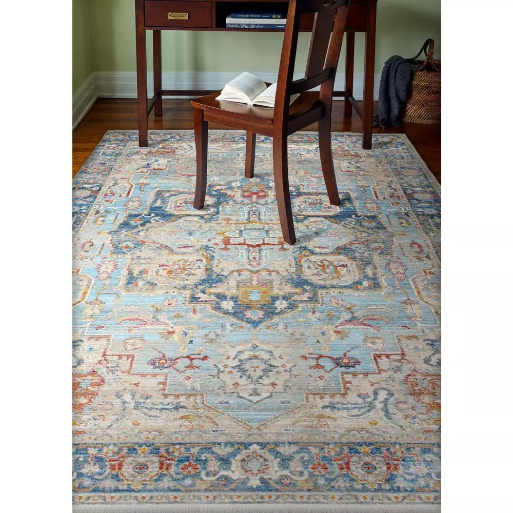 Century Lt. Blue 9 ft. x 12 ft. (8'6" x 11'6") Geometric Transitional Area Rug by BASHIAN 6 Century Lt. Blue 9 ft. x 12 ft. (8'6" x 11'6") Geometric Transitional Area Rug by BASHIAN - Image 6