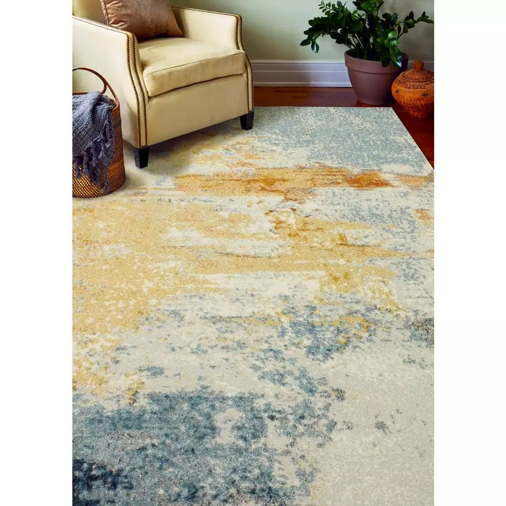 Everek Multi 9 ft. x 12 ft. (8'6" x 11'6") Abstract Contemporary Area Rug by BASHIAN 2 Everek Multi 9 ft. x 12 ft. (8'6" x 11'6") Abstract Contemporary Area Rug by BASHIAN - Image 2