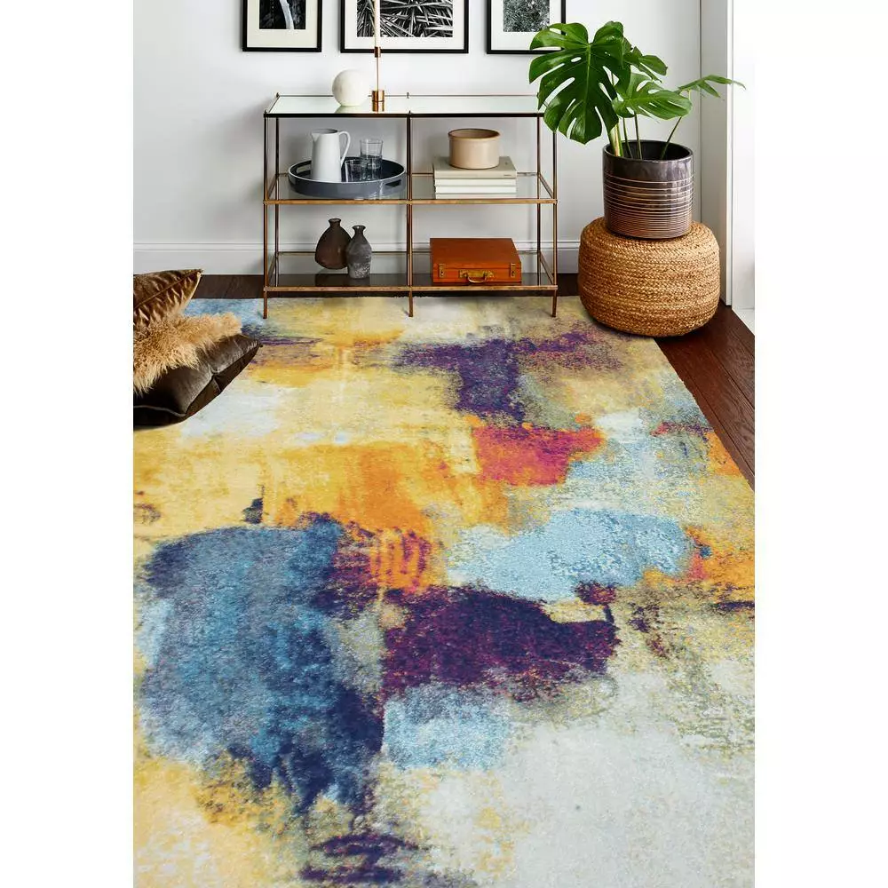 Everek Multi 9 ft. x 12 ft. (8'6" x 11'6") Abstract Transitional Area Rug by BASHIAN 2 Everek Multi 9 ft. x 12 ft. (8'6" x 11'6") Abstract Transitional Area Rug by BASHIAN - Image 2