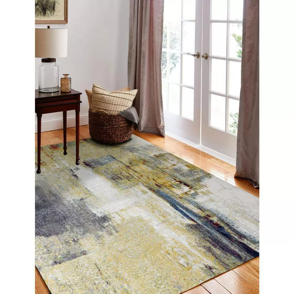 Everek Multi 9 ft. x 12 ft. (8'6" x 11'6") Abstract Transitional Area Rug by BASHIAN 6 Everek Multi 9 ft. x 12 ft. (8'6" x 11'6") Abstract Transitional Area Rug by BASHIAN - Image 6