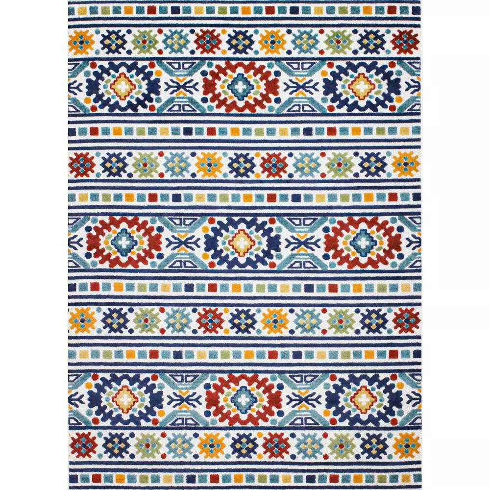 Veranda Multi 7.6 ft. x 9.6 ft. Geometric Transitional Area Rug by BASHIAN 1 Veranda Multi 7.6 ft. x 9.6 ft. Geometric Transitional Area Rug by BASHIAN