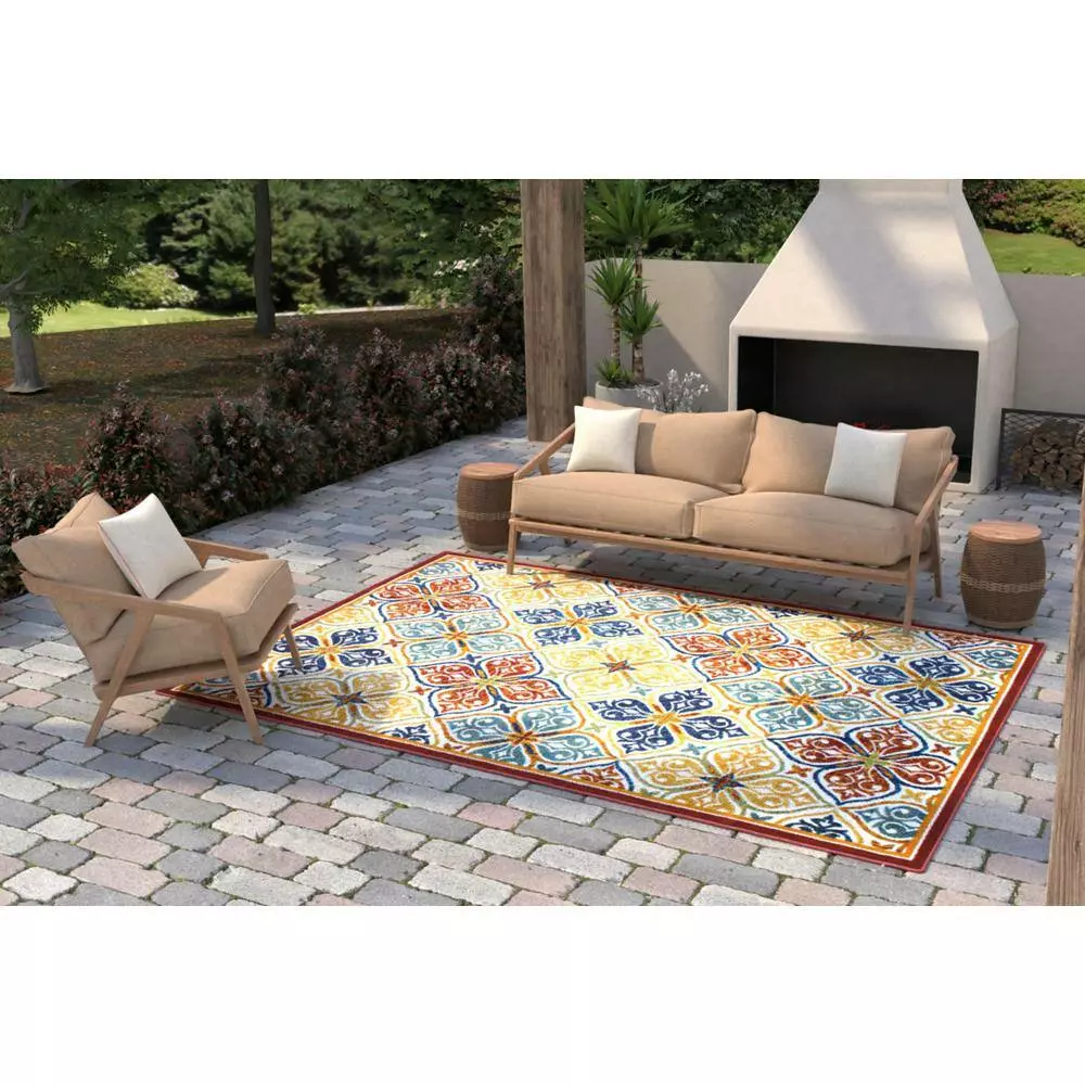 Veranda Multi 7.6 ft. x 9.6 ft. Floral Transitional Area Rug by BASHIAN 6 Veranda Multi 7.6 ft. x 9.6 ft. Floral Transitional Area Rug by BASHIAN - Image 6