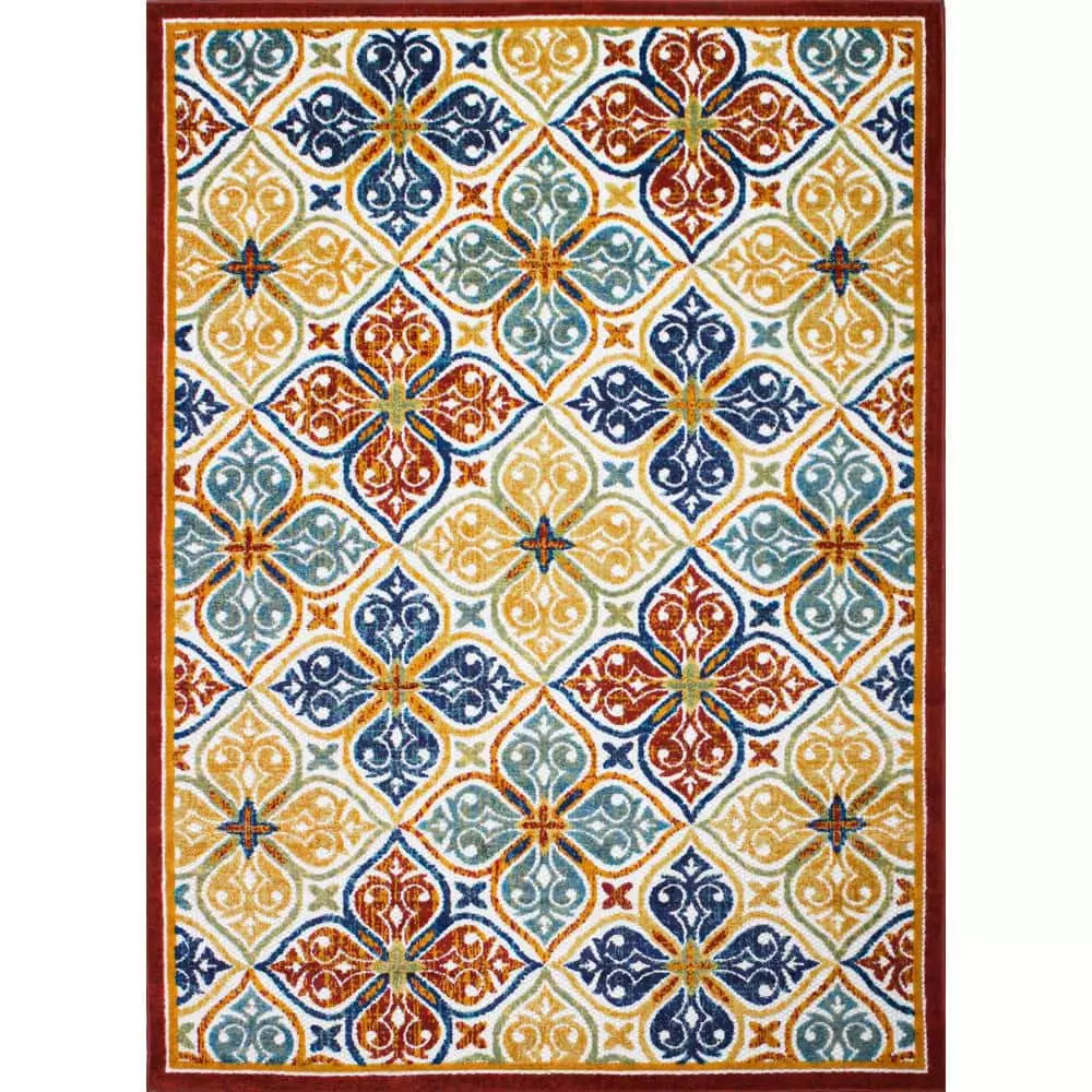 Veranda Multi 7.6 ft. x 9.6 ft. Floral Transitional Area Rug by BASHIAN 1 Veranda Multi 7.6 ft. x 9.6 ft. Floral Transitional Area Rug by BASHIAN