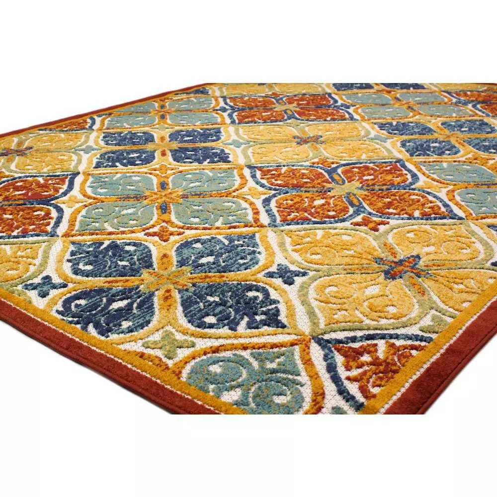 Veranda Multi 7.6 ft. x 9.6 ft. Floral Transitional Area Rug by BASHIAN 2 Veranda Multi 7.6 ft. x 9.6 ft. Floral Transitional Area Rug by BASHIAN - Image 2