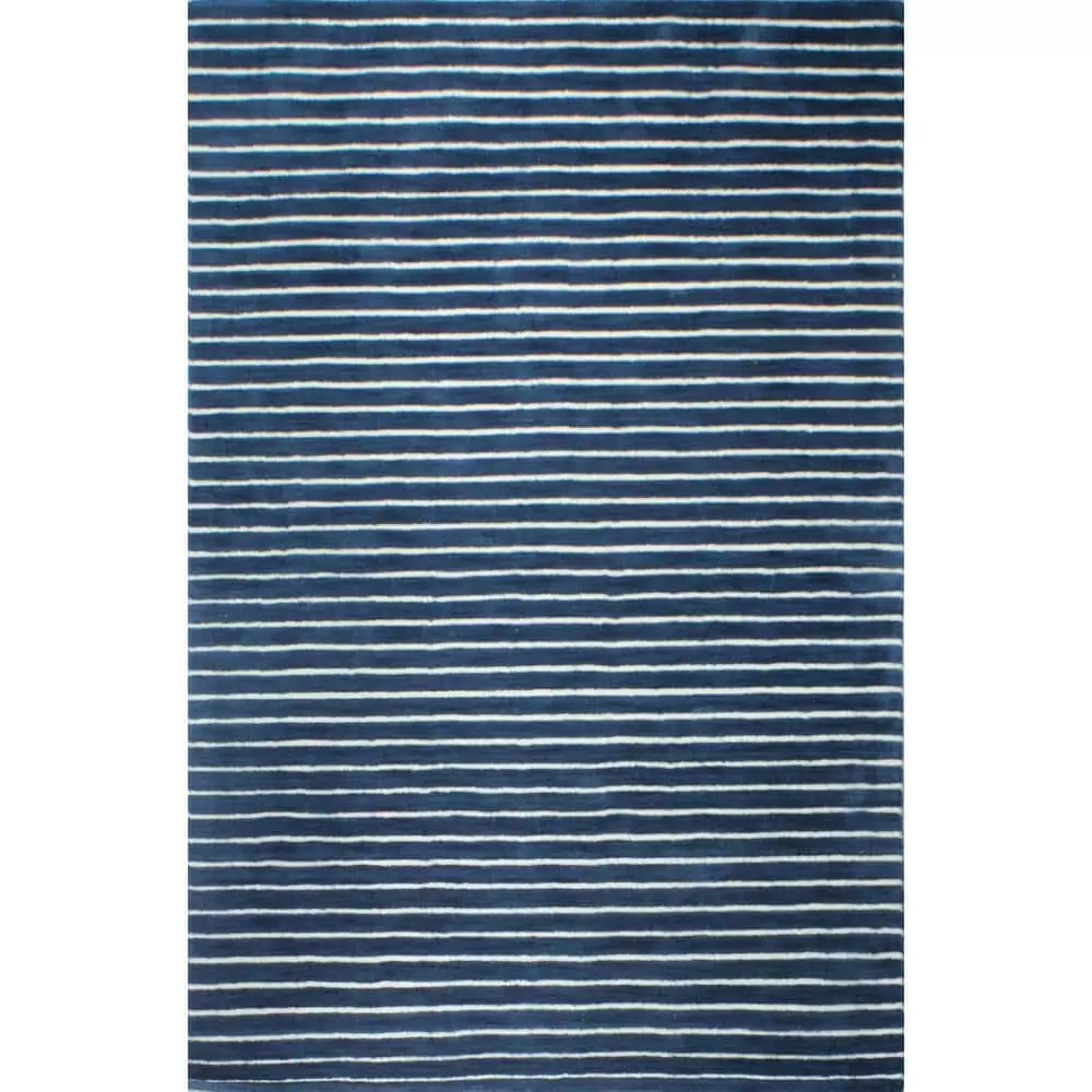 Contempo Navy 9 ft. x 12 ft. (8'6" x 11'6") Striped Contemporary Area Rug by BASHIAN 1 Contempo Navy 9 ft. x 12 ft. (8'6" x 11'6") Striped Contemporary Area Rug by BASHIAN