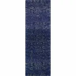 Venezia Navy 3 ft. x 8 ft. (2'6" x 8') Floral Transitional Runner by BASHIAN