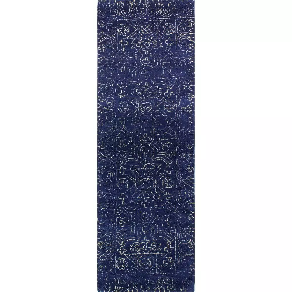 Venezia Navy 3 ft. x 8 ft. (2'6" x 8') Floral Transitional Runner by BASHIAN 1 Venezia Navy 3 ft. x 8 ft. (2'6" x 8') Floral Transitional Runner by BASHIAN