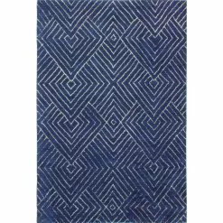 Venezia Navy 8 ft. x 10 ft. (7'6" x 9'6") Geometric Transitional Area Rug by BASHIAN