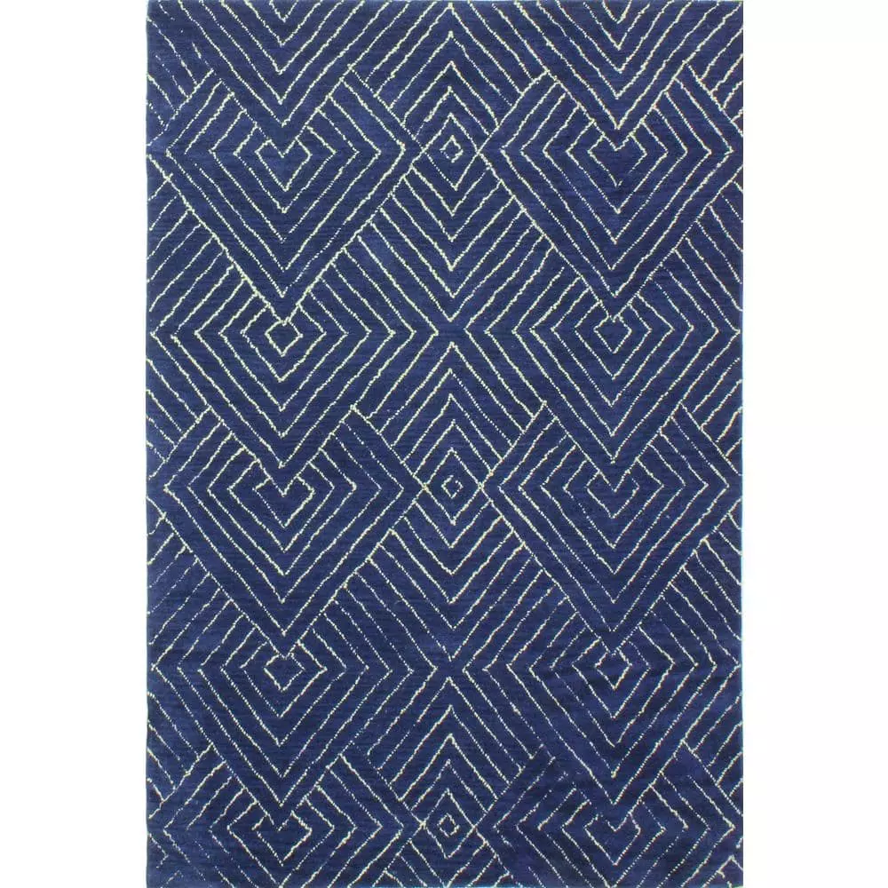 Venezia Navy 8 ft. x 10 ft. (7'6" x 9'6") Geometric Transitional Area Rug by BASHIAN 1 Venezia Navy 8 ft. x 10 ft. (7'6" x 9'6") Geometric Transitional Area Rug by BASHIAN