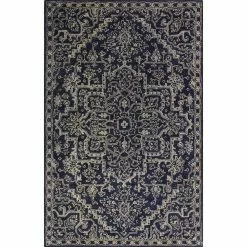 Greenwich Navy 4 ft. x 6 ft. (3'9" x 5'9") Geometric Contemporary Accent Rug by BASHIAN