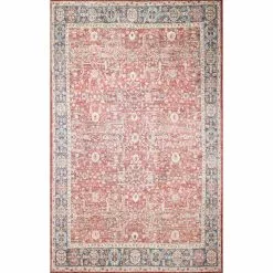 Impressions Red 8 ft. x 10 ft. Geometric Transitional Area Rug by BASHIAN