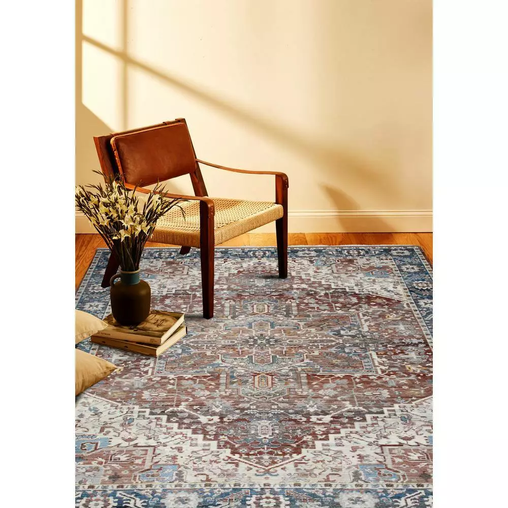 Century Rust 5 ft. x 8 ft. (5' x 7'6") Geometric Transitional Area Rug by BASHIAN 6 Century Rust 5 ft. x 8 ft. (5' x 7'6") Geometric Transitional Area Rug by BASHIAN - Image 6