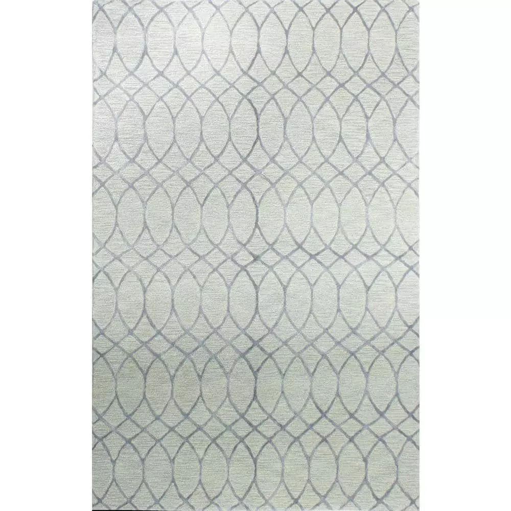 Greenwich Silver 6 ft. x 9 ft. (5'6" x 8'6") Geometric Contemporary Area Rug by BASHIAN 1 Greenwich Silver 6 ft. x 9 ft. (5'6" x 8'6") Geometric Contemporary Area Rug by BASHIAN