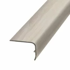 Silver 1.32 in. Thick x 1.88 in. Wide x 78.7 in. Length Vinyl Stair Nose Molding by PERFORMANCE ACCESSORIES