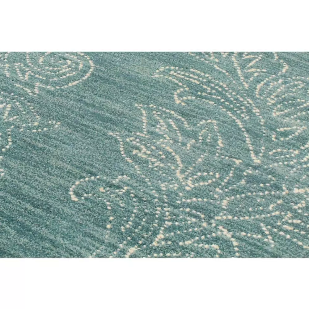 Venezia Teal 8 ft. x 10 ft. (7'6" x 9'6") Floral Transitional Area Rug by BASHIAN 5 Venezia Teal 8 ft. x 10 ft. (7'6" x 9'6") Floral Transitional Area Rug by BASHIAN - Image 5