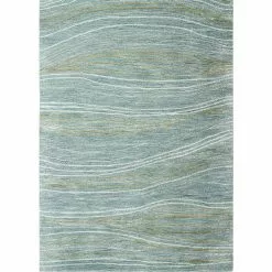 Greenwich Teal 9 ft. x 12 ft. (8'6" x 11'6") Abstract Contemporary Area Rug by BASHIAN