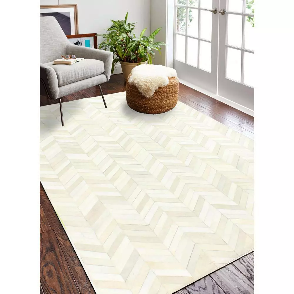 Santa Fe White 5 ft. x 8 ft. Chevron Contemporary Area Rug by BASHIAN 6 Santa Fe White 5 ft. x 8 ft. Chevron Contemporary Area Rug by BASHIAN - Image 6
