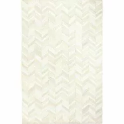 Santa Fe White 5 ft. x 8 ft. Chevron Contemporary Area Rug by BASHIAN