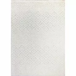 Verona White 5 ft. x 8 ft. (5' x 7'6") Geometric Transitional Area Rug by BASHIAN