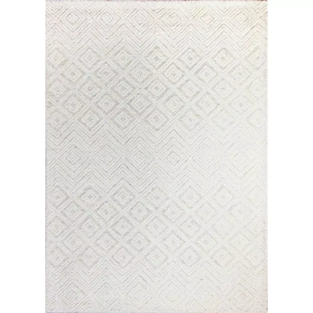 Verona White 5 ft. x 8 ft. (5' x 7'6") Geometric Transitional Area Rug by BASHIAN 1 Verona White 5 ft. x 8 ft. (5' x 7'6") Geometric Transitional Area Rug by BASHIAN
