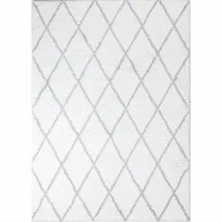 Andes White/Grey 4 ft. x 6 ft. (3'6" x 5'6") Geometric Contemporary Accent Rug by BASHIAN