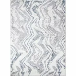 Andes White/Grey 9 ft. x 12 ft. (8'6" x 11'6") Geometric Contemporary Area Rug by BASHIAN